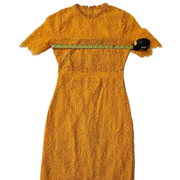 LULUS Remarkable Bright Orange Short Sleeve Lace Dress Size XS - Picture 3 of 11